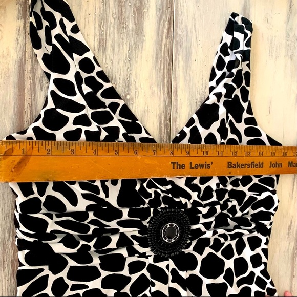 VTG 90s Black and white Print Summer Dress - Picture 10 of 10